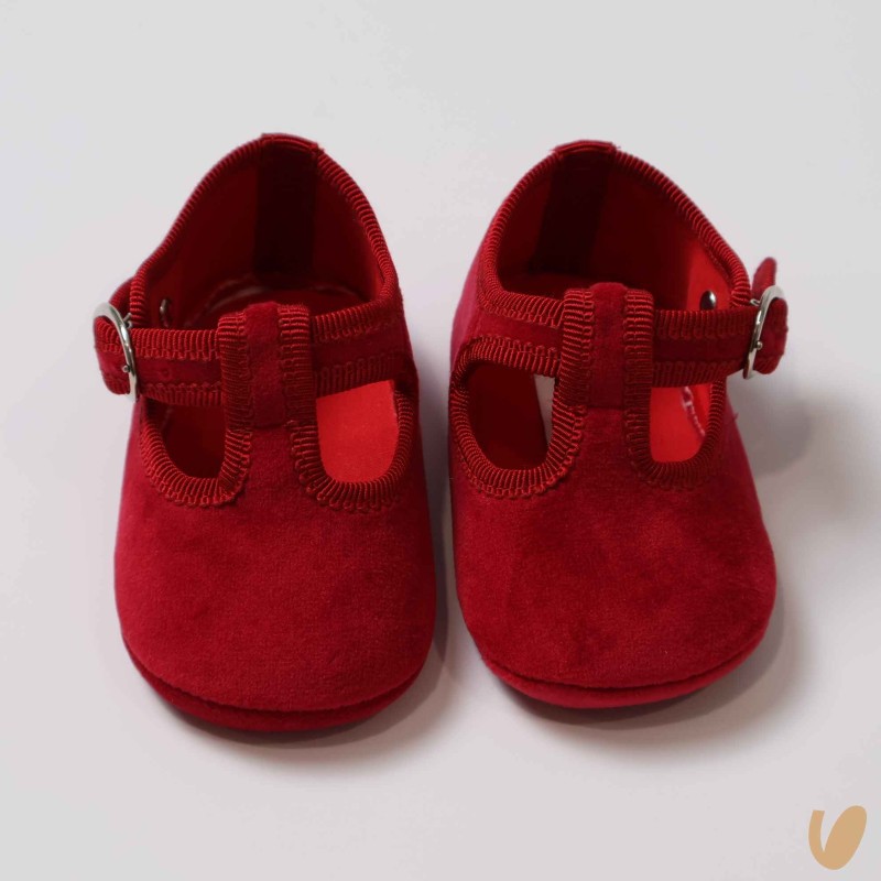 Scarpine occhielli in velluto Culla LUI 15/20