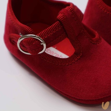 Scarpine occhielli in velluto Culla LUI 15/20