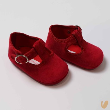 Scarpine occhielli in velluto Culla LUI 15/20