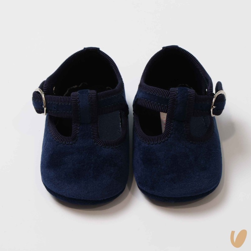 Scarpine occhielli in velluto Culla LUI 15/20