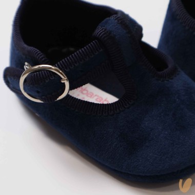 Scarpine occhielli in velluto Culla LUI 15/20