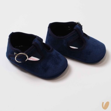 Scarpine occhielli in velluto Culla LUI 15/20