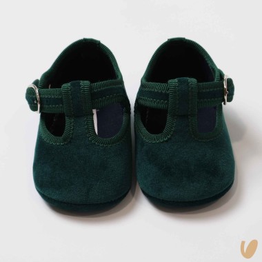 Scarpine occhielli in velluto Culla LUI 15/20