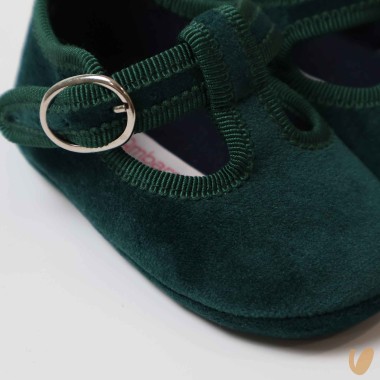 Scarpine occhielli in velluto Culla LUI 15/20