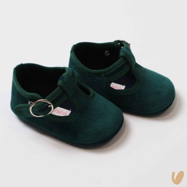 Scarpine occhielli in velluto Culla LUI 15/20