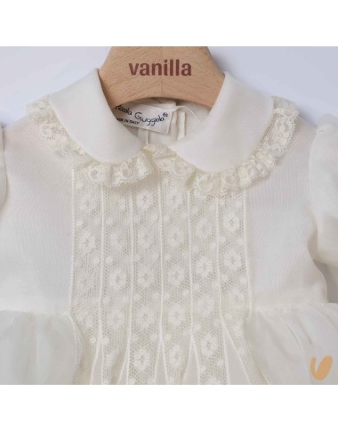 Abito in organza di seta e pizzo Battesimo