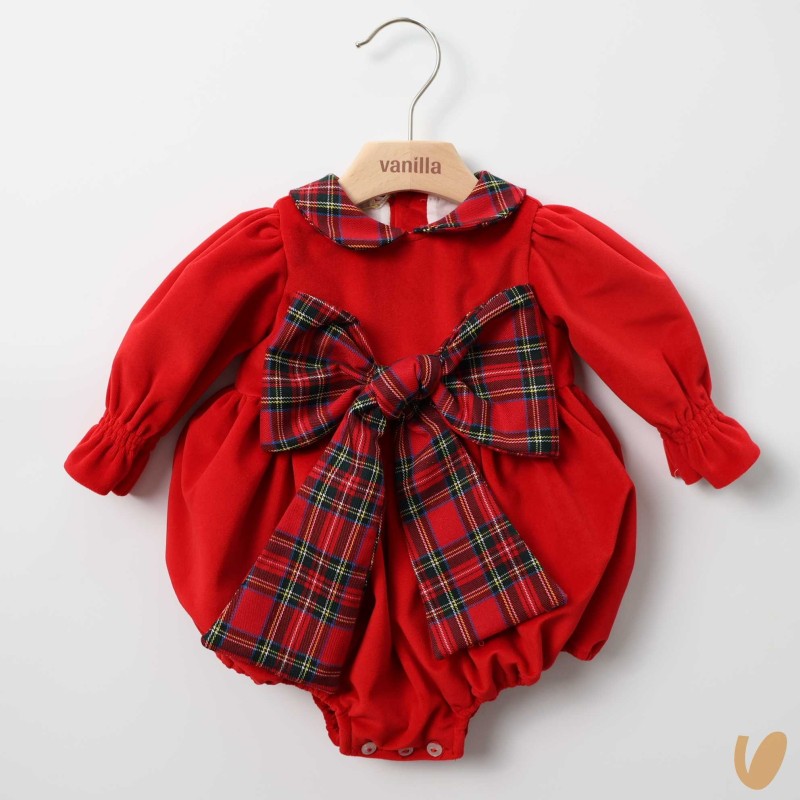 Pagliaccetto in velluto con fiocco Completo e Pagliaccetto