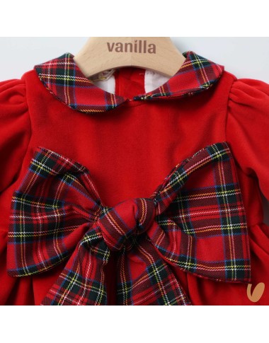 Velvet romper with bow