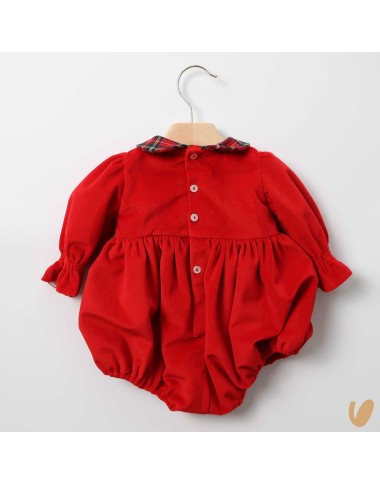 Velvet romper with bow