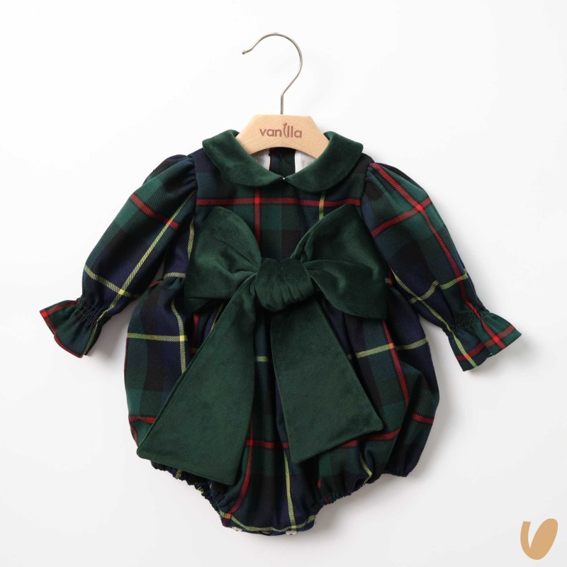 Pagliaccetto tartan con fiocco Completo e Pagliaccetto