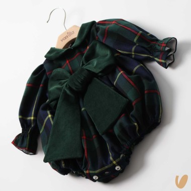 Pagliaccetto tartan con fiocco Completo e Pagliaccetto