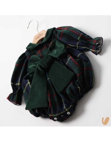 Pagliaccetto tartan con fiocco Completo e Pagliaccetto