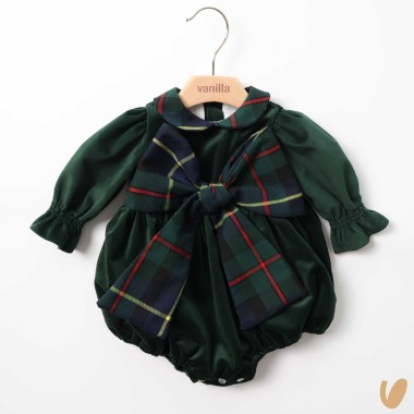 Pagliaccetto in velluto con fiocco Completo e Pagliaccetto