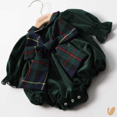 Pagliaccetto in velluto con fiocco Completo e Pagliaccetto