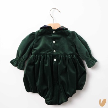 Pagliaccetto in velluto con fiocco Completo e Pagliaccetto