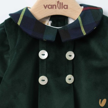 Pagliaccetto in velluto e tartan Completo e Pagliaccetto