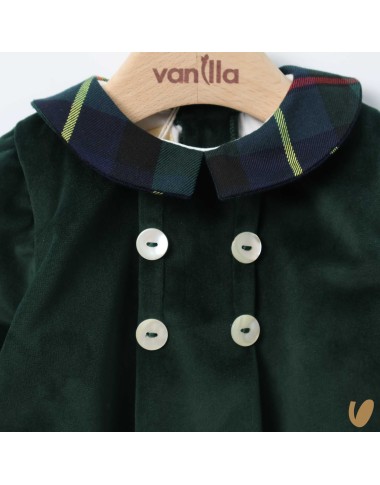 Pagliaccetto in velluto e tartan Completo e Pagliaccetto