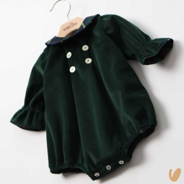 Pagliaccetto in velluto e tartan Completo e Pagliaccetto