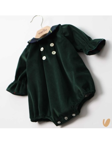 Velvet and tartan romper