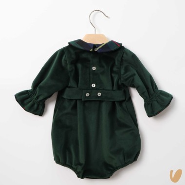 Pagliaccetto in velluto e tartan Completo e Pagliaccetto