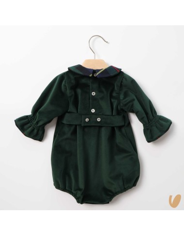 Velvet and tartan romper