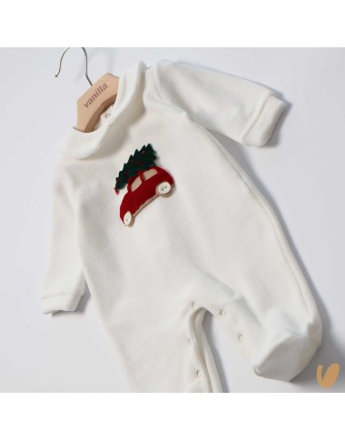 Christmas car chenille jumpsuit