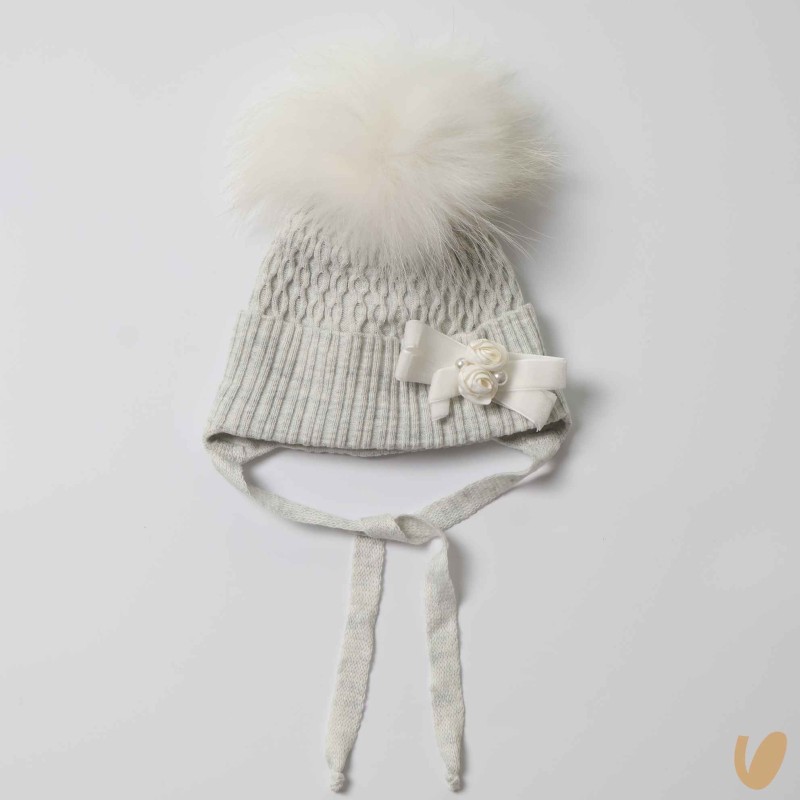 Cappello con fiori e pom pom Accessori