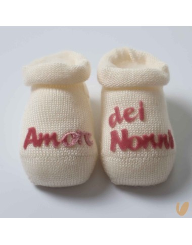 Scarpine lana amore dei nonni Babbucce 0/3 mesi