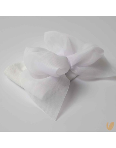 Wire band with chiffon bow