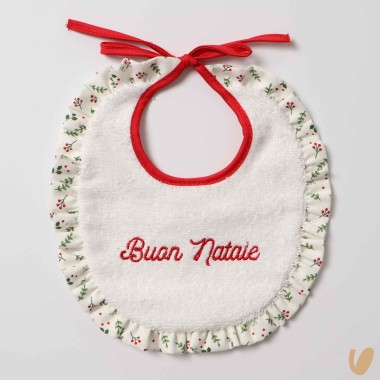 Bavetta Buon Natale agrifoglio Mussole e Bavette