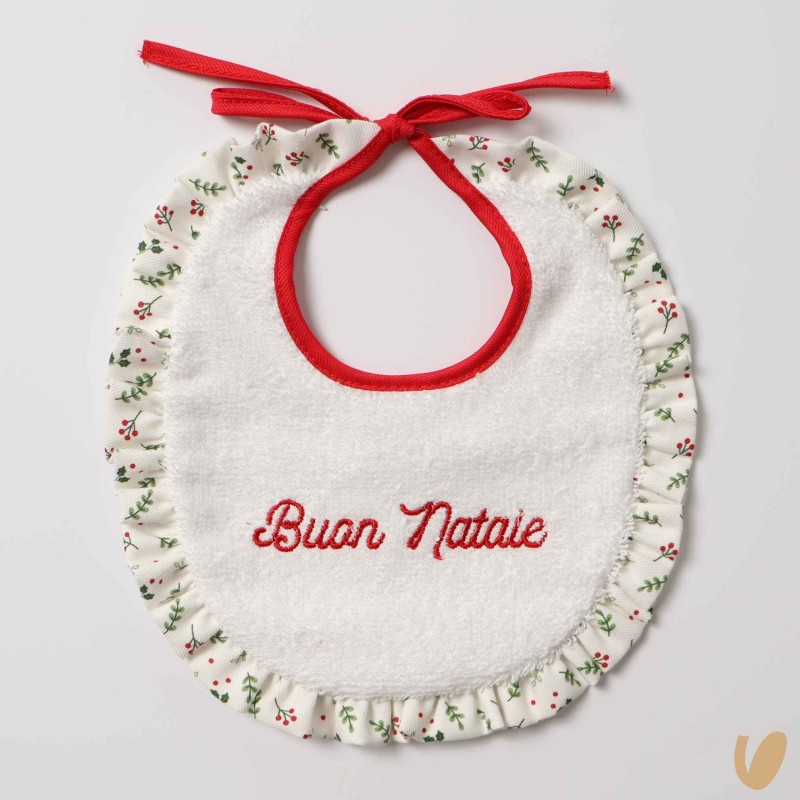 Bavetta Buon Natale agrifoglio Mussole e Bavette