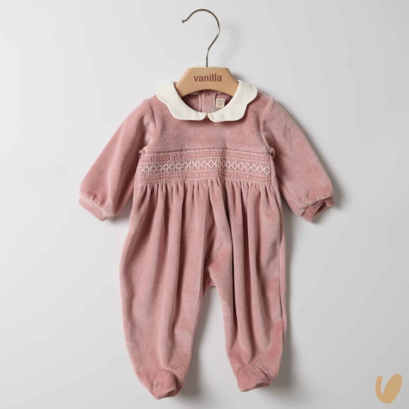 Tutina in cinglia punto smock Tutina