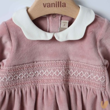 Tutina in cinglia punto smock Tutina