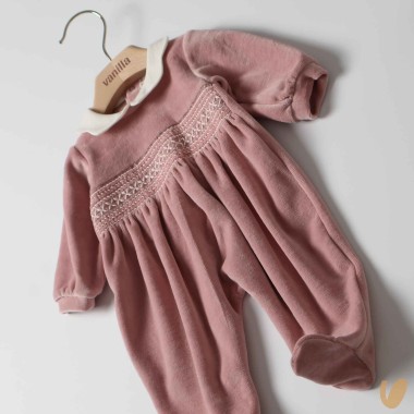 Tutina in cinglia punto smock Tutina