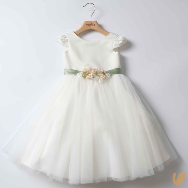 Abito cerimonia manica petalo Damina