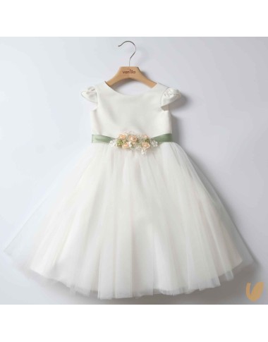 Petal sleeve ceremony dress