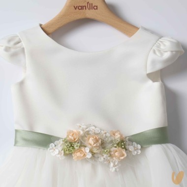 Abito cerimonia manica petalo Damina