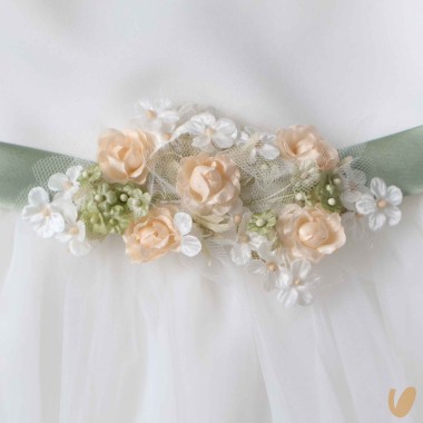 Abito cerimonia manica petalo Damina