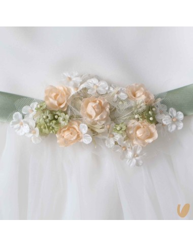 Petal sleeve ceremony dress