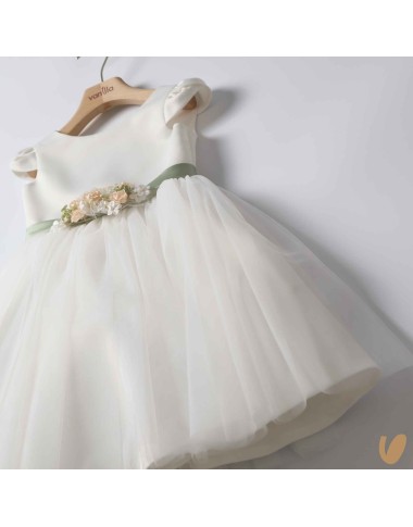 Petal sleeve ceremony dress