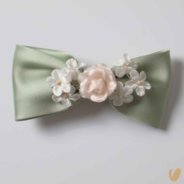 Fermaglio fiocco con fiori Mollette e Fermagli