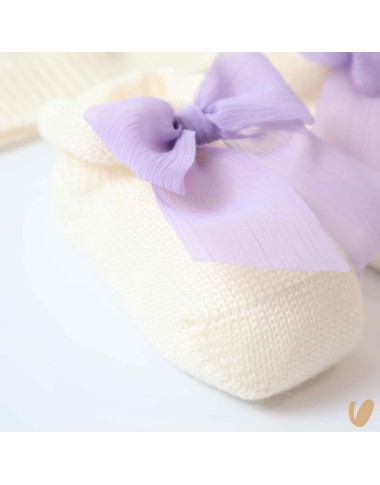 Scarpe e cappello lana fiocco Cappello e Guanti