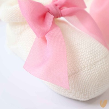 Scarpe e cappello lana fiocco Cappello e Guanti