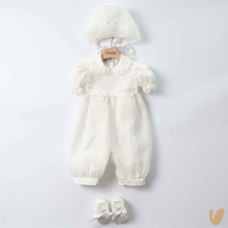 Completo battesimo in pura seta Battesimo