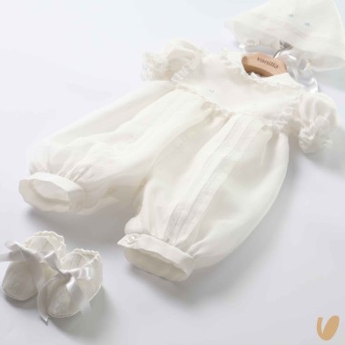 Completo battesimo in pura seta Battesimo