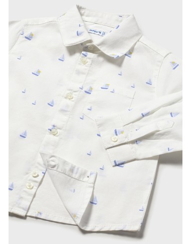 Mixed linen boat shirt