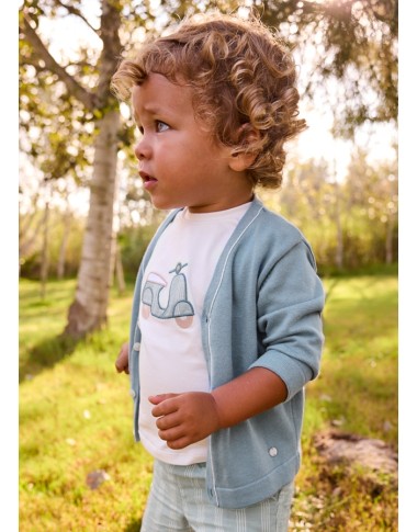 V-neck tricot cardigan V