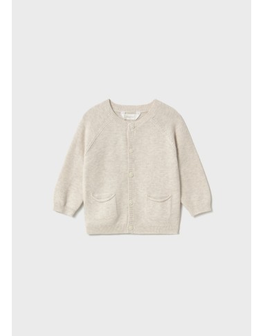 Crew-neck tricot cardigan