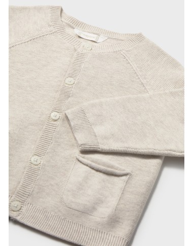 Crew-neck tricot cardigan