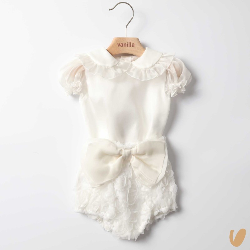 Camicia seta e culotte fiocco Completo e Pagliaccetto